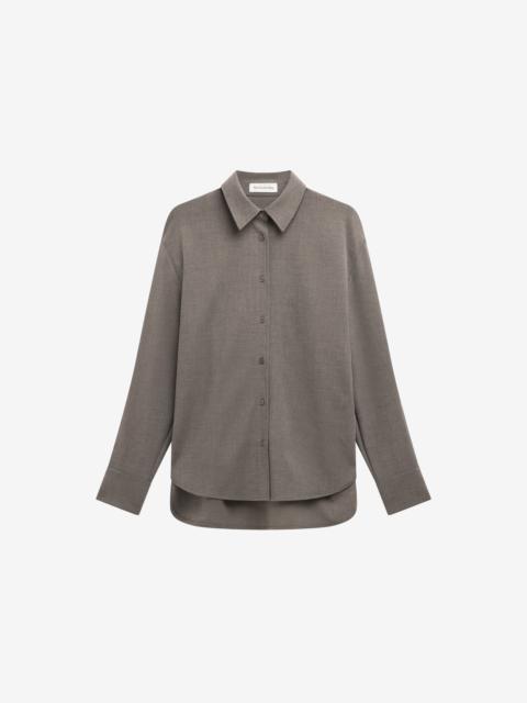 The Frankie Shop Peri Double Weave Shirt - Taupe Melange