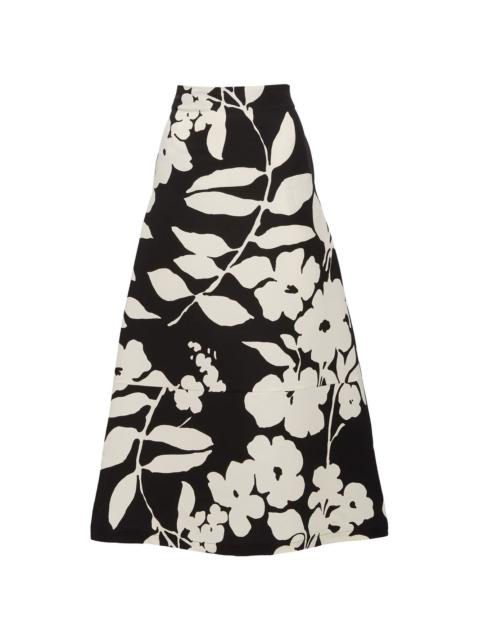A-Long floral-print midi skirt