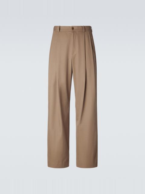 The Row Tibor cotton and cashmere wide-leg pants