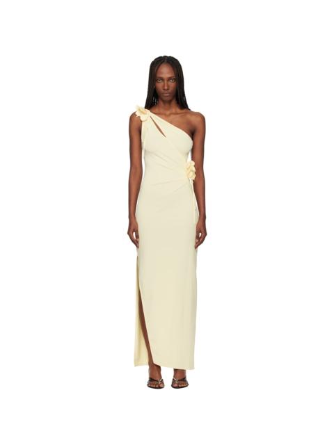 COPERNI Yellow Asymmetric Flower Midi Dress