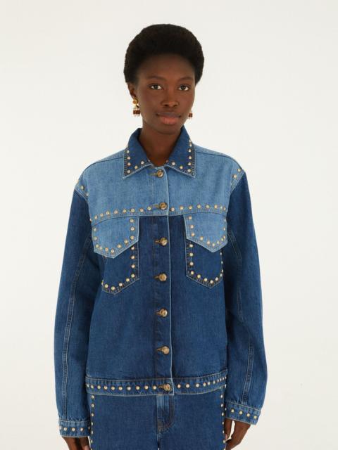 FARM RIO Studded Metal Denim Jacket