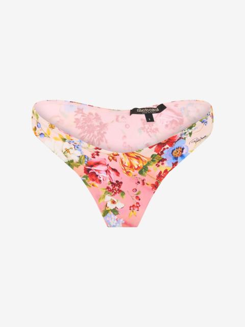 Roberto Cavalli Miami Flowers Print Bikini Bottom