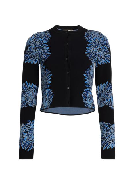 ULLA JOHNSON Women's Carina Knit Jacquard Cardigan - Lapis