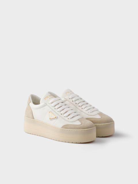 Prada Downtown Bold nappa leather and suede sneakers