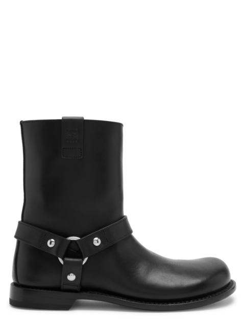 Loewe Campo Biker Leather Ankle Boots