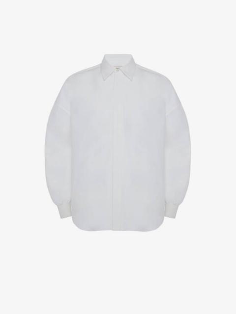 Alexander McQueen Men's Cotton Poplin Shirt in White