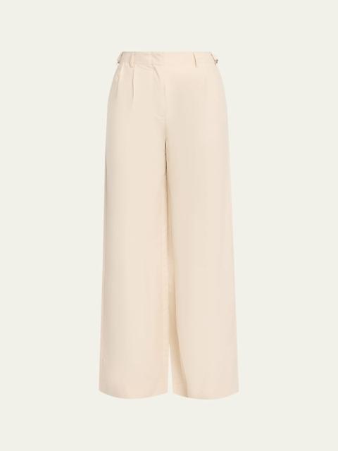 SIMKHAI Leroy Pleated Wide-Leg Pants