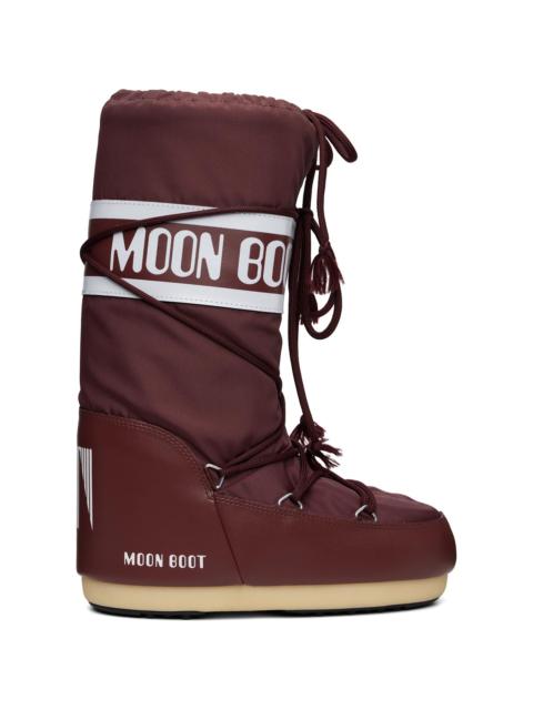 MOON BOOT Burgundy Icon Nylon Boots