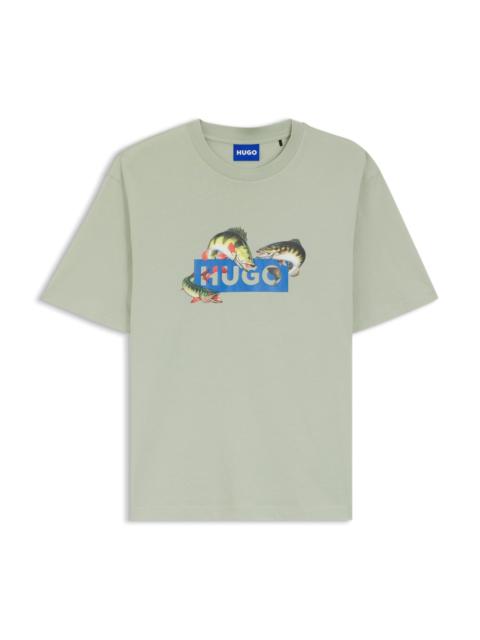 HUGO PRINTED-ARTWORK T-SHIRT IN COTTON JERSEY