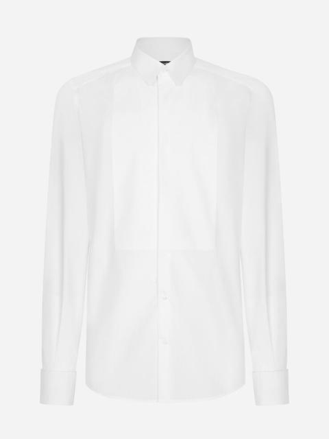 Cotton poplin Gold-fit tuxedo shirt