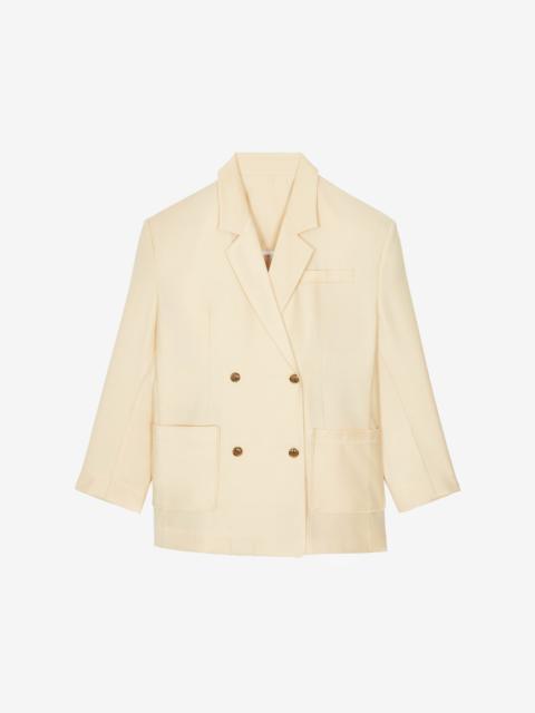 The Frankie Shop Juvay Double Breasted Blazer - Pale Yellow