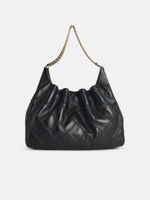 TORY BURCH 'SHOPPING FLEMING GRANDE' BLACK NAPPA LEATHER BAG