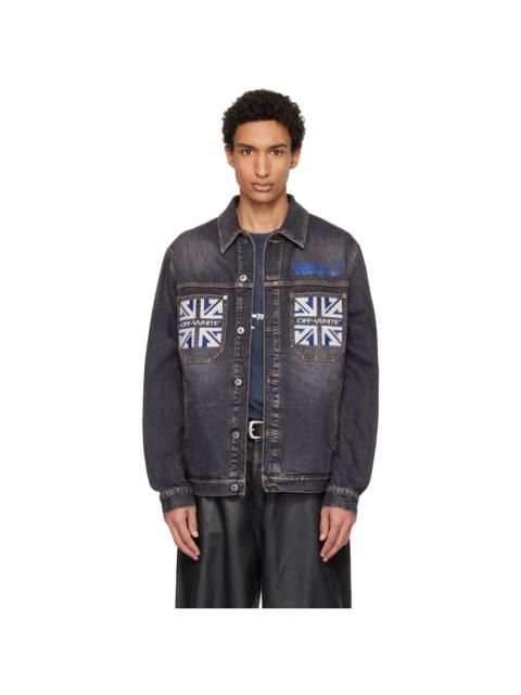 Off-White Black Royal Flag Skate Denim Jacket