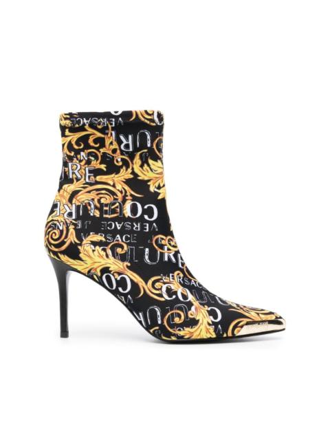 Scarlett 85mm Logo Brush Couture-print boots
