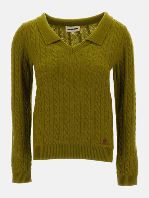 SHUSHU/TONG V-neck cable-knit sweater
