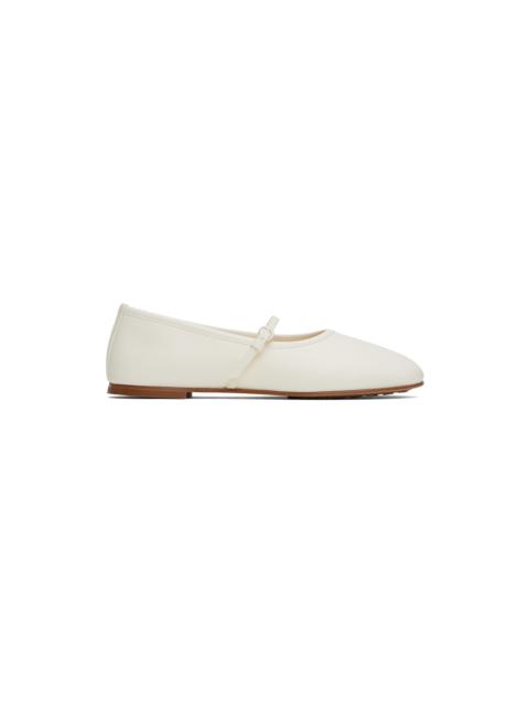 DEAR FRANCES Off-White Balla Strap Ballerina Flats