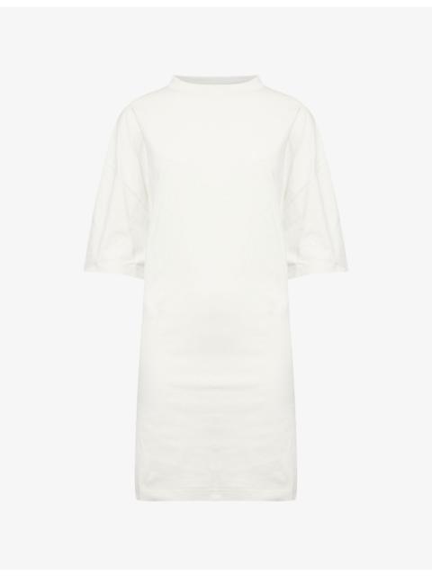 【BALENCIAGA】SEMI FITTED DRESS IN DIRTY WHITE BALENCIAGA Women's Semi Fitted Dress in Dirty White | REVERSIBLE