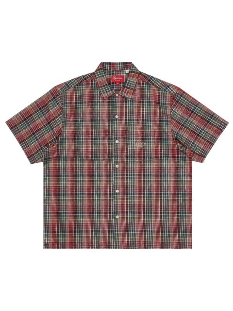 Supreme 대금속 Plaid 짧은 소매 셔츠 'Red 이름 *