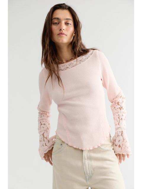 FREE PEOPLE Amber Lace Cuff Long Sleeve Top