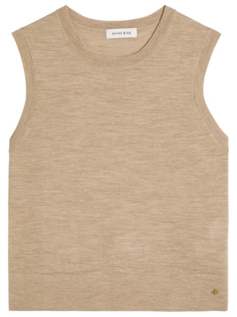 Anine Bing Moni Wool and Cashmere-blend Tank
