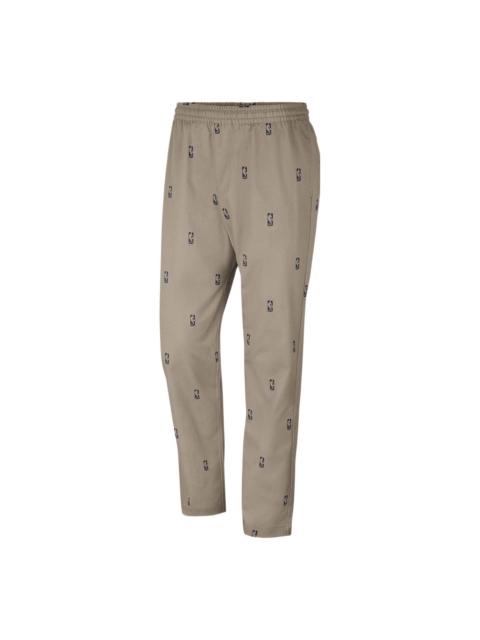 Nike Nike Team 31 Courtside Full Print Logo Elastic Waistband Athleisure Casual Sports Pants Khaki DC0890