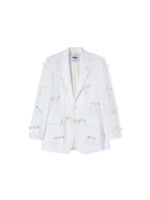 MSGM Viscose single-breasted blazer with bows
