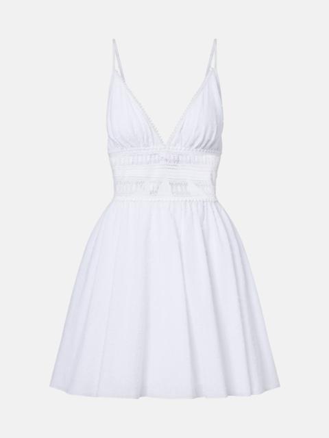 Poupette St Barth Emilie bow-detail cotton minidress