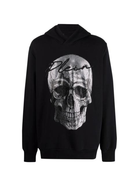 crystal-embellished skull hoodie