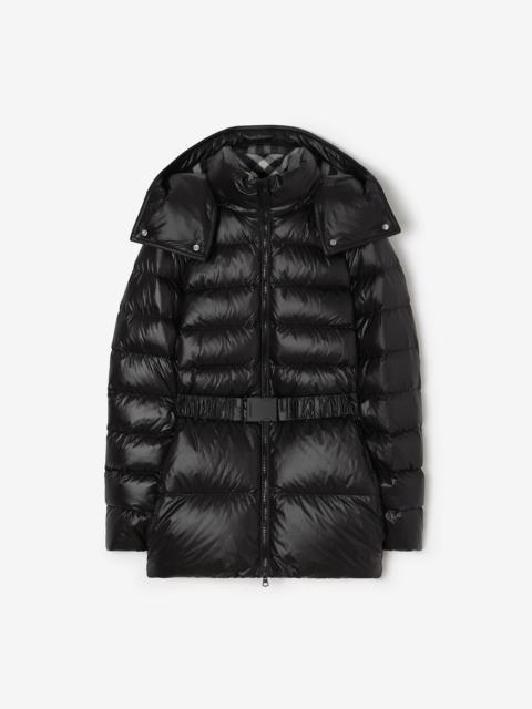 Burberry Short Nylon Hooded Puffer Coat