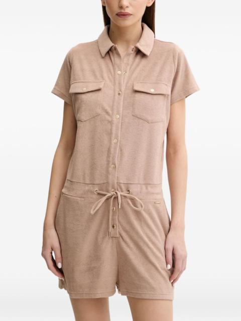 MELISSA ODABASH Cheryl buttoned drawstring playsuit
