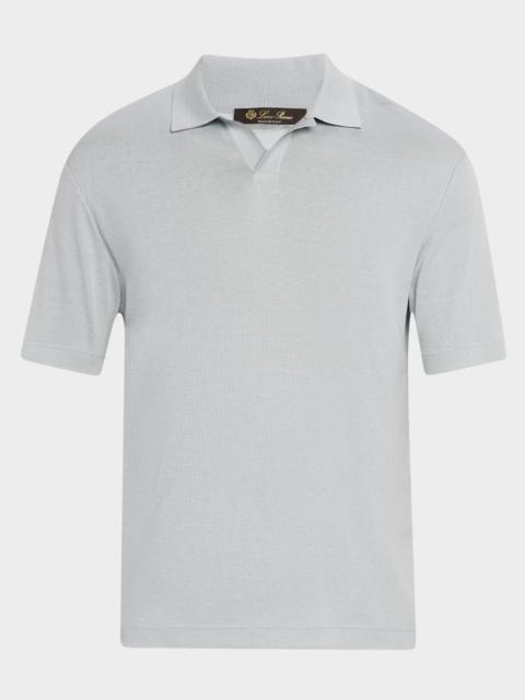 Loro Piana Men's Mazzorbo Silk and Cotton Polo Shirt