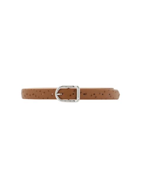 DÉHANCHE Mija Ostrich-Effect Leather Belt brown