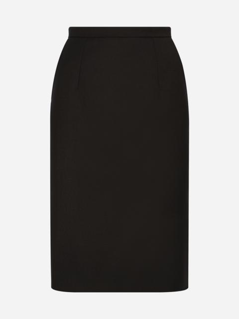 Dolce & Gabbana Wool crepe midi pencil skirt
