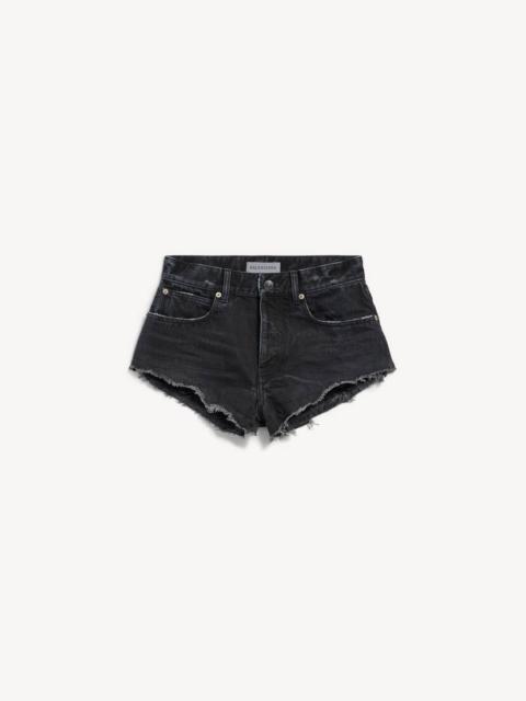 BALENCIAGA Women's Mini Shorts in Navy/black Overdyed