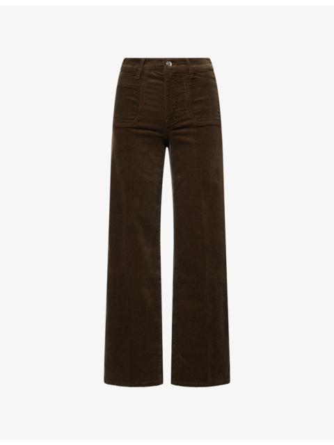 FRAME Palazzo Wide-Leg Cotton-Blend Corduroy Trousers