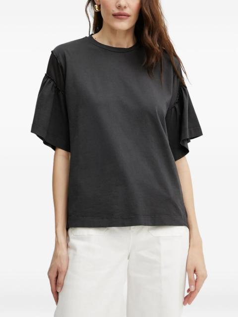 PINKO cotton frill-sleeve top