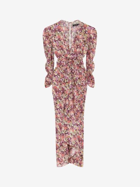 ALBINI FLORAL SILK LONG DRESS