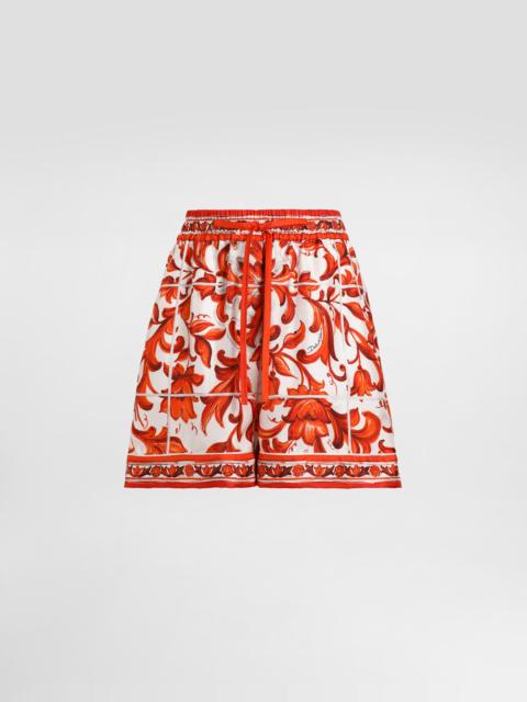 Dolce & Gabbana Majolica-print silk bermuda