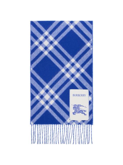 Burberry Blue & White Check Cashmere Scarf