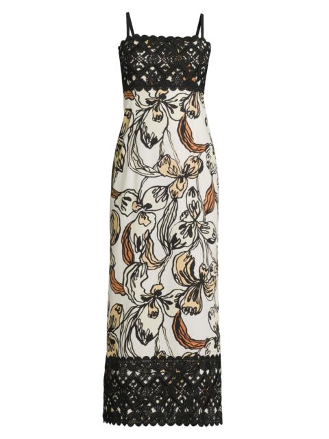Lilly Pulitzer Women's Vena Iris Printed Maxi Dress - Coconut Oversized Irisistable