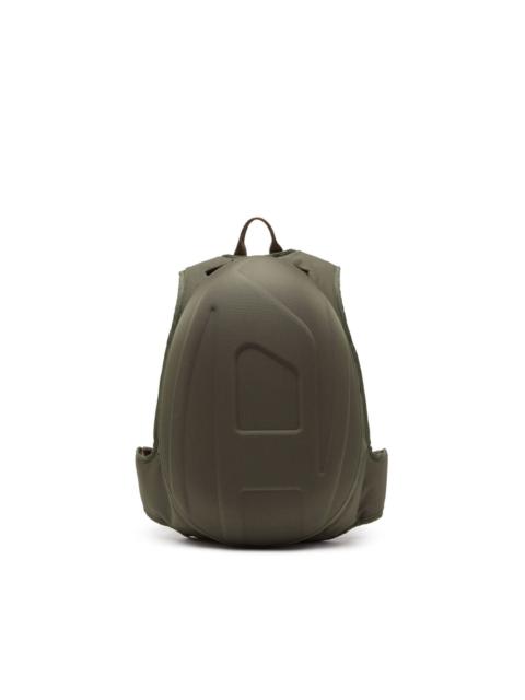 logo-embossed hard shell backpack