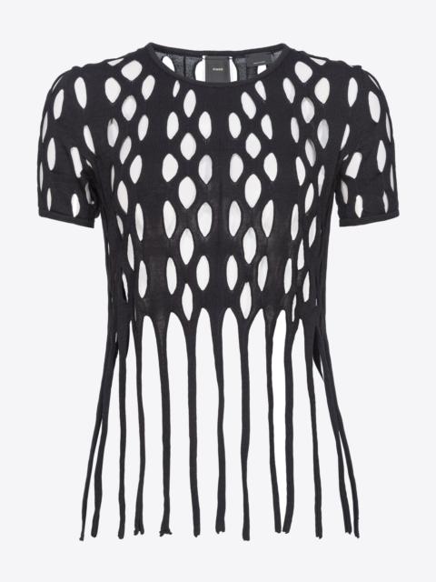 MESH-EFFECT TOP WITH FRINGING