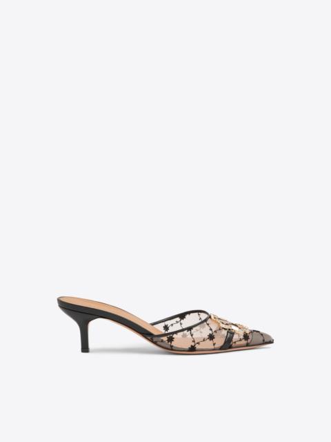 MALONE SOULIERS Missy 45 Black Floral Mesh Mules