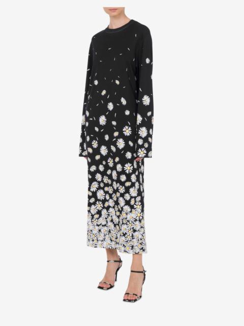Moschino LONG INTERLOCK DRESS DAISY DEGRADÉ