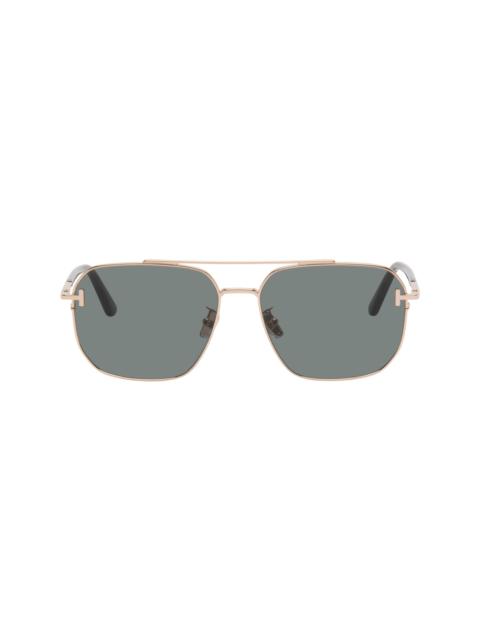 TOM FORD Rose Gold Navigator Sunglasses