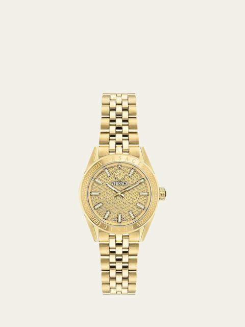 VERSACE V-Code 36mm IP Yellow Gold Bracelet Watch