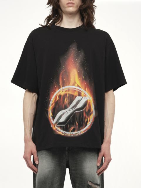 We11done Meteor Print T-Shirt in Black