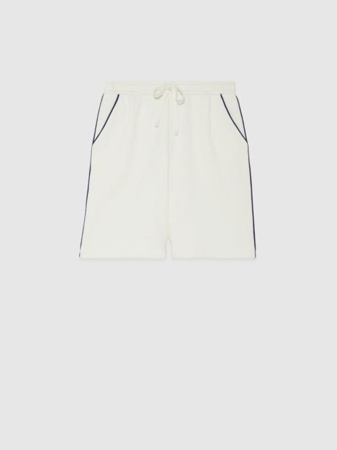 Cotton jersey shorts with embroidery