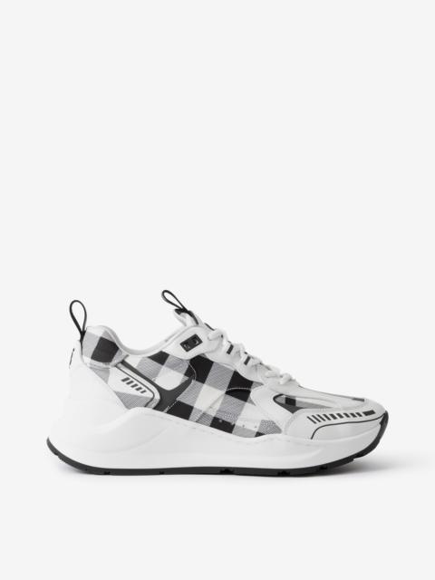 Burberry Check and Leather Sneakers