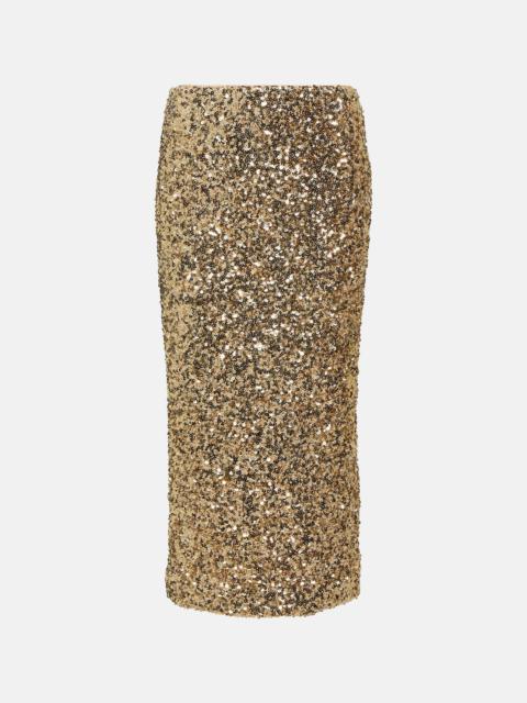 ROTATE Sequined midi skirt